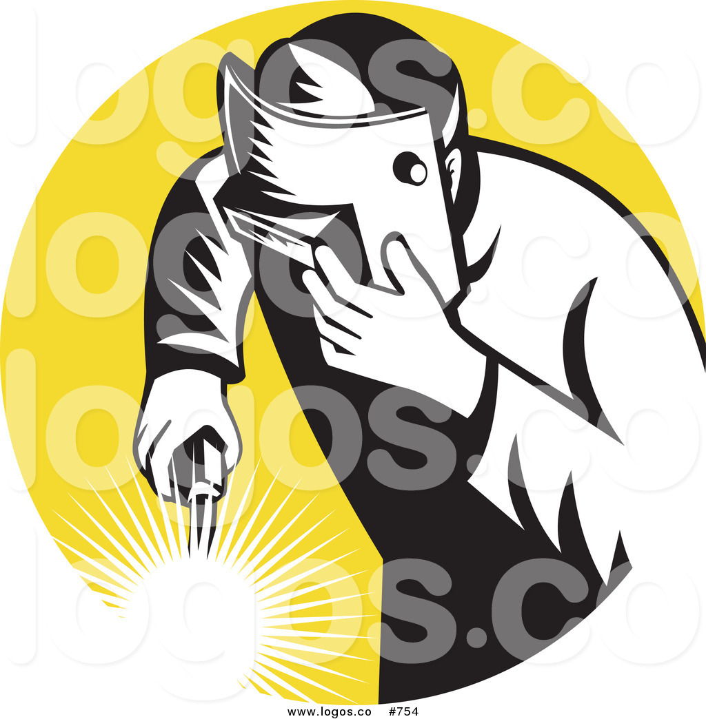 1024x1044 Royalty Free Vector Logo Of A Retro Welder