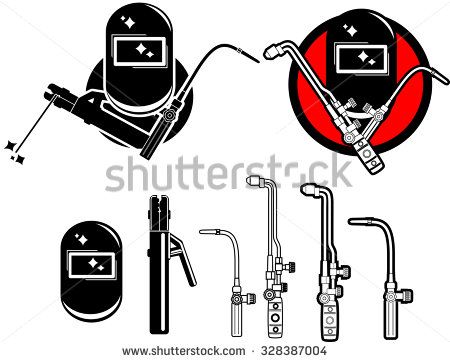 450x362 Vector Welding Mask With Cutting Torch, Electrode
