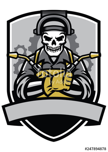 354x500 Skull Welder Badge Stock Image And Royalty Free Vector