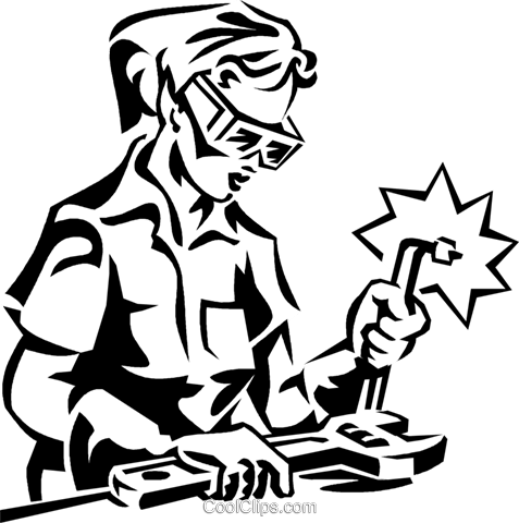 477x480 Woman Welding Royalty Free Vector Clip Art Illustration