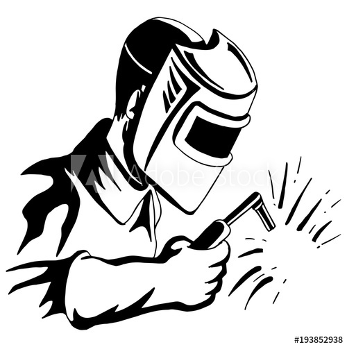 500x500 Welder Welding Tool Man Black White Drawing