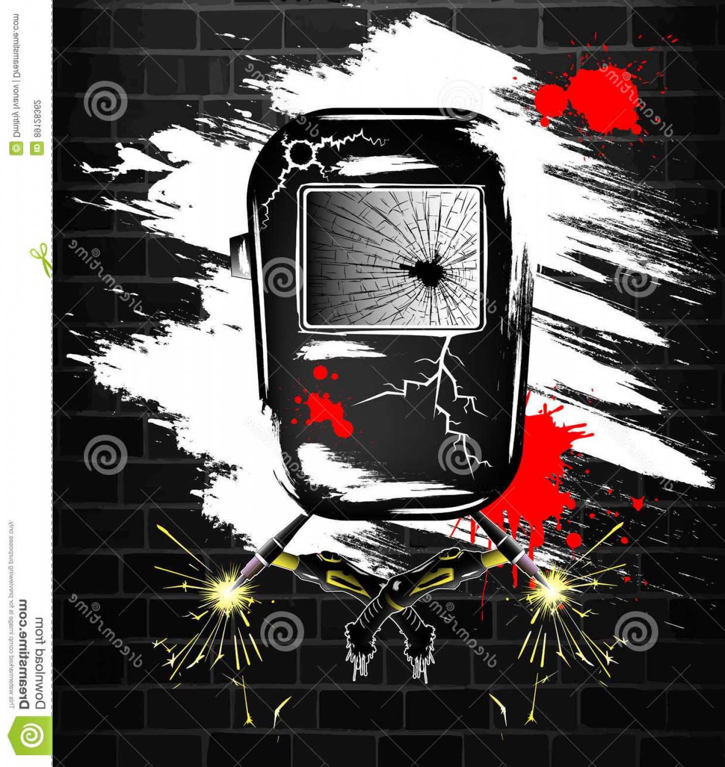 Stock Illustration Abstract Mask Welder Gas Burners Grunge Style 1473x1560 Stock Illustration Abstract Mask Welder Gas Burners Grunge Style