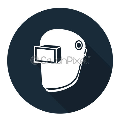 500x500 Symbol Wear Welding Helmet Isolate On Black Background,vector