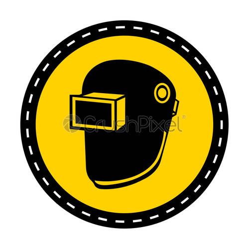 500x500 Symbol Wear Welding Helmet Isolate On White Background,vector