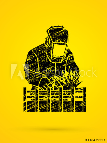 375x500 Welding With Sparks Designed Using Grunge Brush Graphic Vector