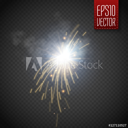 500x500 Metal Welding With Sparks Isolated On Transparent Background