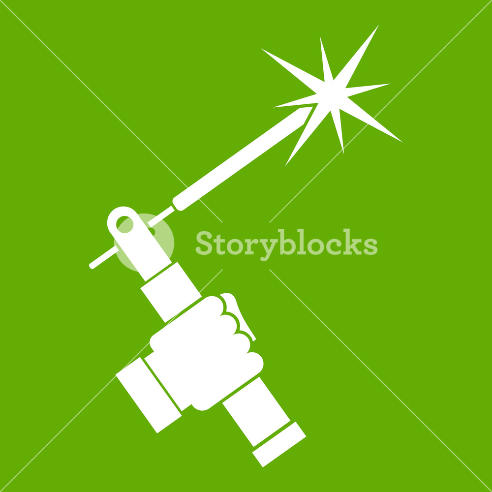 Mig Welding Torch In Hand Icon White Isolated On Green Background 1000x1000 Mig Welding Torch In Hand Icon White Isolated On Green Background