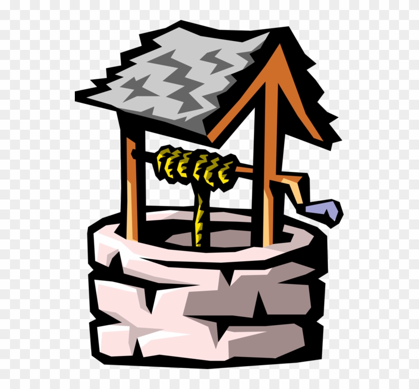840x780 Vector Illustration Of Water Wishing Well With Pulley