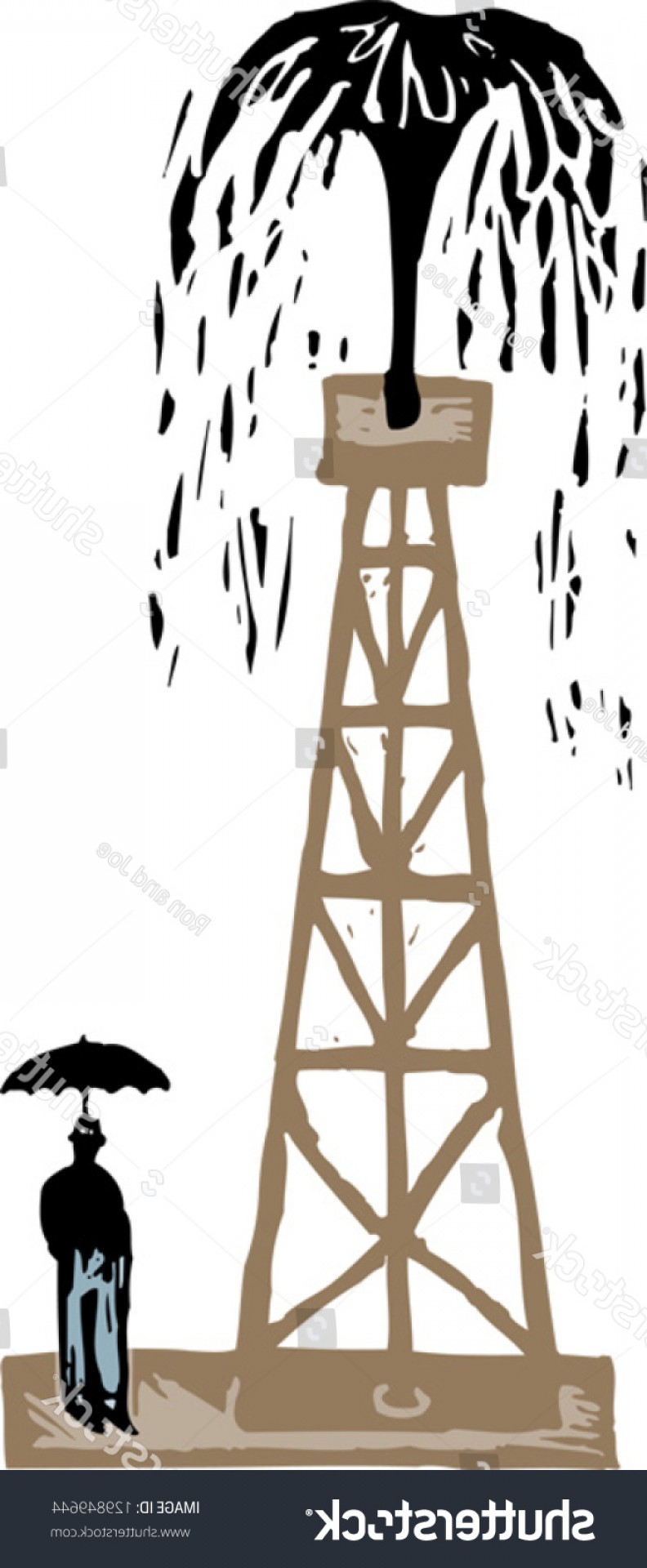 792x1920 Vector Illustration Oil Well Gushing Soidergi