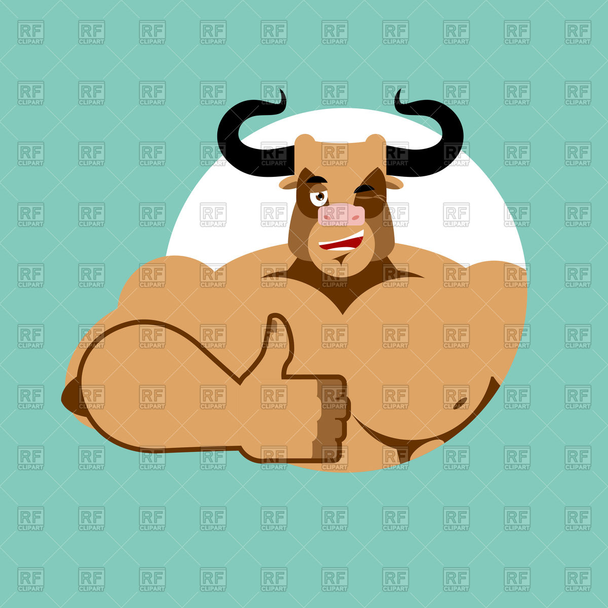 1200x1200 Minotaur Thumb Up Shows Well Vector Image Of Plants And Animals