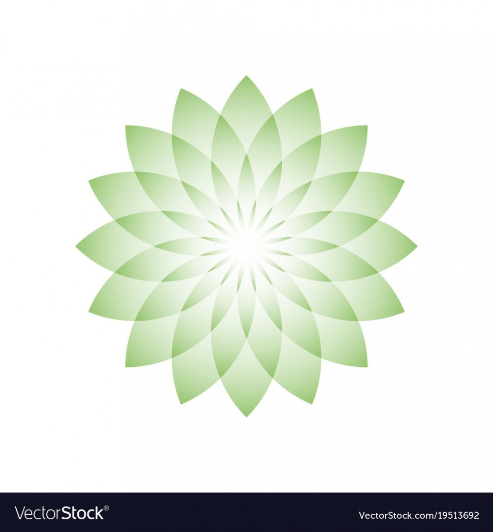 970x1047 Green Lotus Flower Symbol Of Yoga Wellness Vector Image Symbol