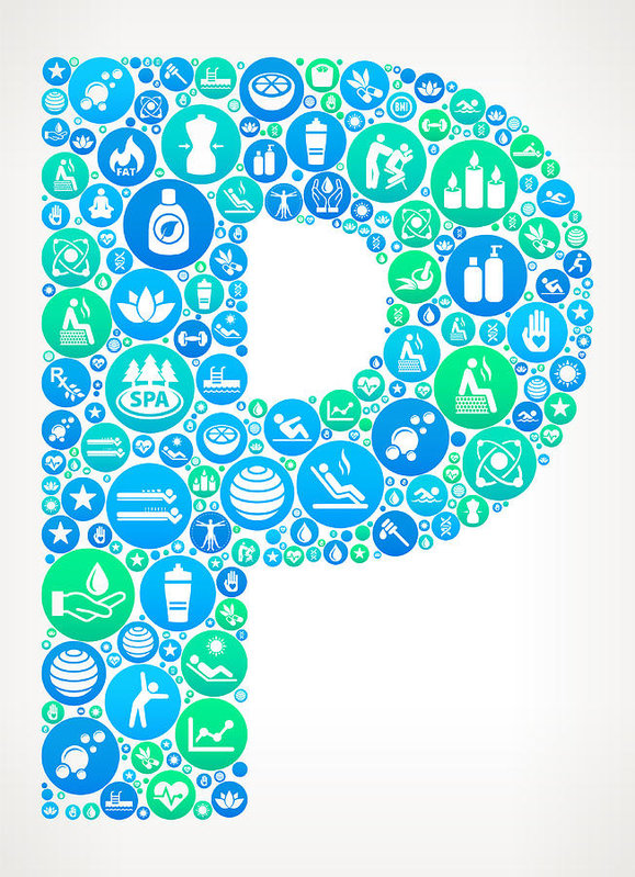 579x799 Letter P Spa And Wellness Vector Icon Pattern Art Print