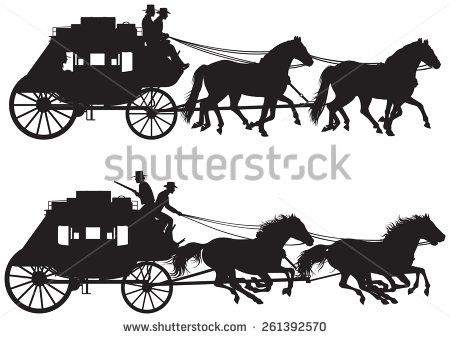 450x338 Stagecoach Silhouettes, Old Wild West Horse Drawn Four In Hand