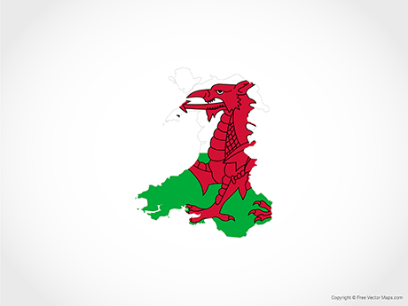 460x345 Vector Map Of Wales