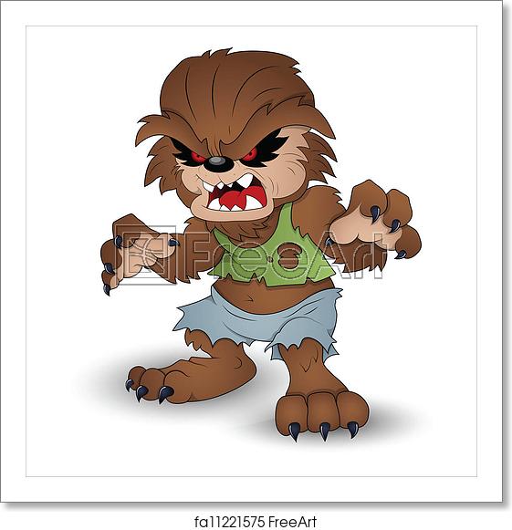 561x581 Free Art Print Of Funny Werewolf Vector Illustration Creative