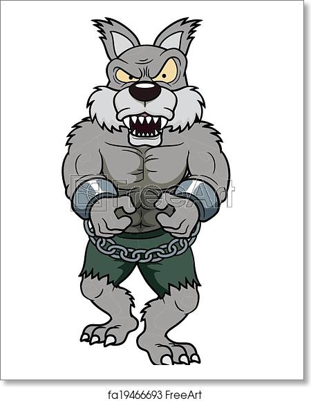 450x580 Free Art Print Of Werewolf Vector Illustration Of Cartoon