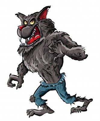 332x400 Cartoon Werewolf With Claws And Teeth Isolated On White
