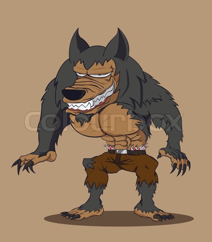 700x800 Cartoon Werewolf Vector Illustration Stock Vector Colourbox