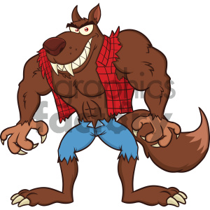 300x300 Clipart Illustration Angry Werewolf Cartoon Mascot Character