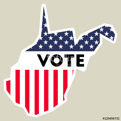 500x500 Usa Presidential Election Vote Sticker West Virginia State