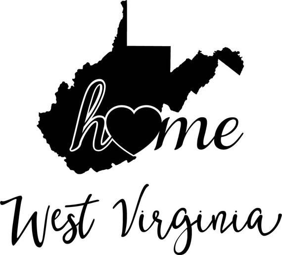 570x515 West Virginia State Map Digital Png Vector Etsy
