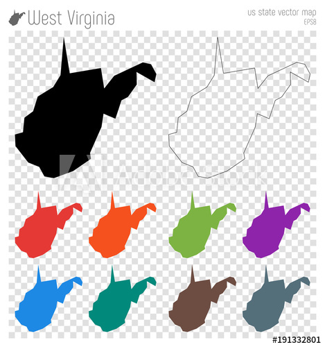 469x500 West Virginia High Detailed Map Us State Silhouette Icon
