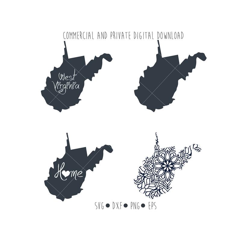 794x805 West Virginia State Digital Mandala For Silhouette Etsy