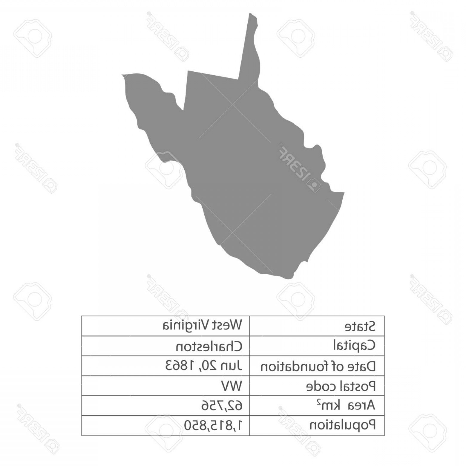 1560x1560 Photostock Vector West Virginia States Of America Territory