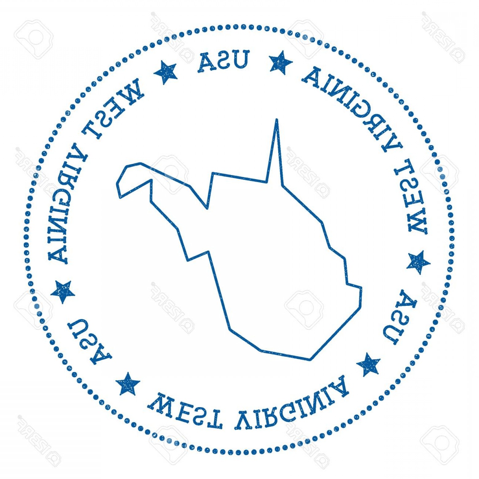 1560x1560 Photostock Vector West Virginia Vector Map Sticker Hipster