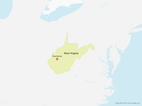 460x345 Vector Maps Of West Virginia Free Vector Maps