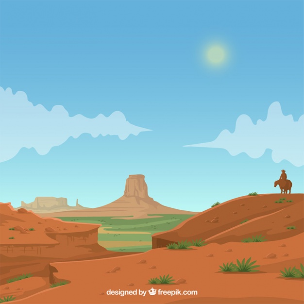 626x626 Realistic Western Background With Cowboy Vector Free Download