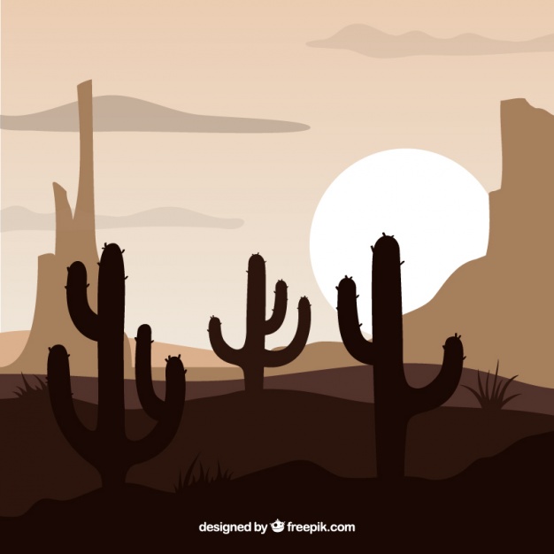 626x626 Western Background With Cacti Vector Free Download