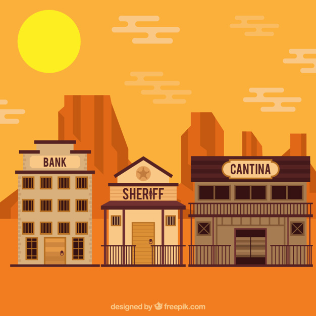 626x626 Western Background With Different Buildings Vector Free Download