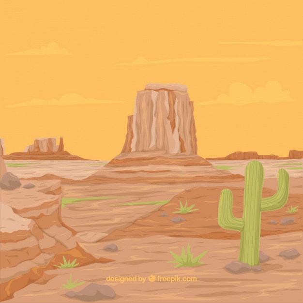 626x626 Western Background With Rocky Mountains And Vegetation Vector