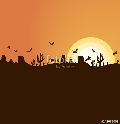 486x500 Wild West American Landscape Vector Western Background For Your