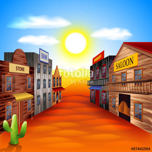 500x500 Wild West Town Vector Background Stock Image And Royalty Free