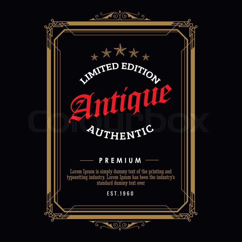 800x800 Retro Vintage Border Whiskey Antique Stock Vector Colourbox