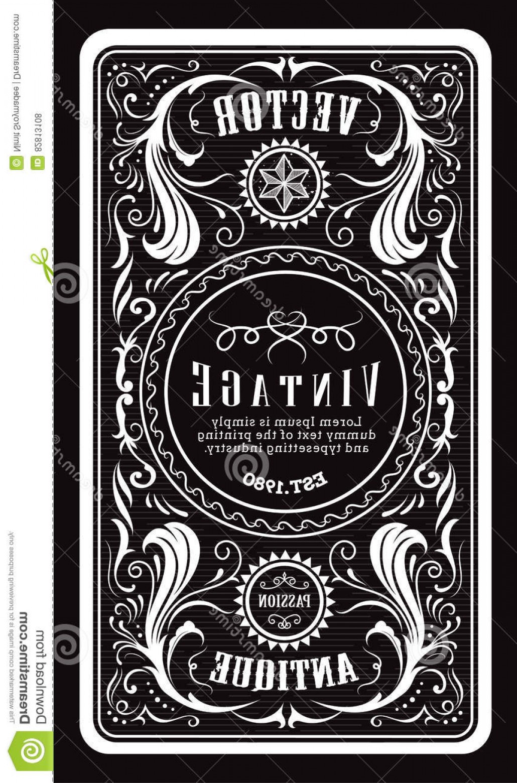 1030x1560 Stock Illustration Antique Engraving Vintage Frame Border Western