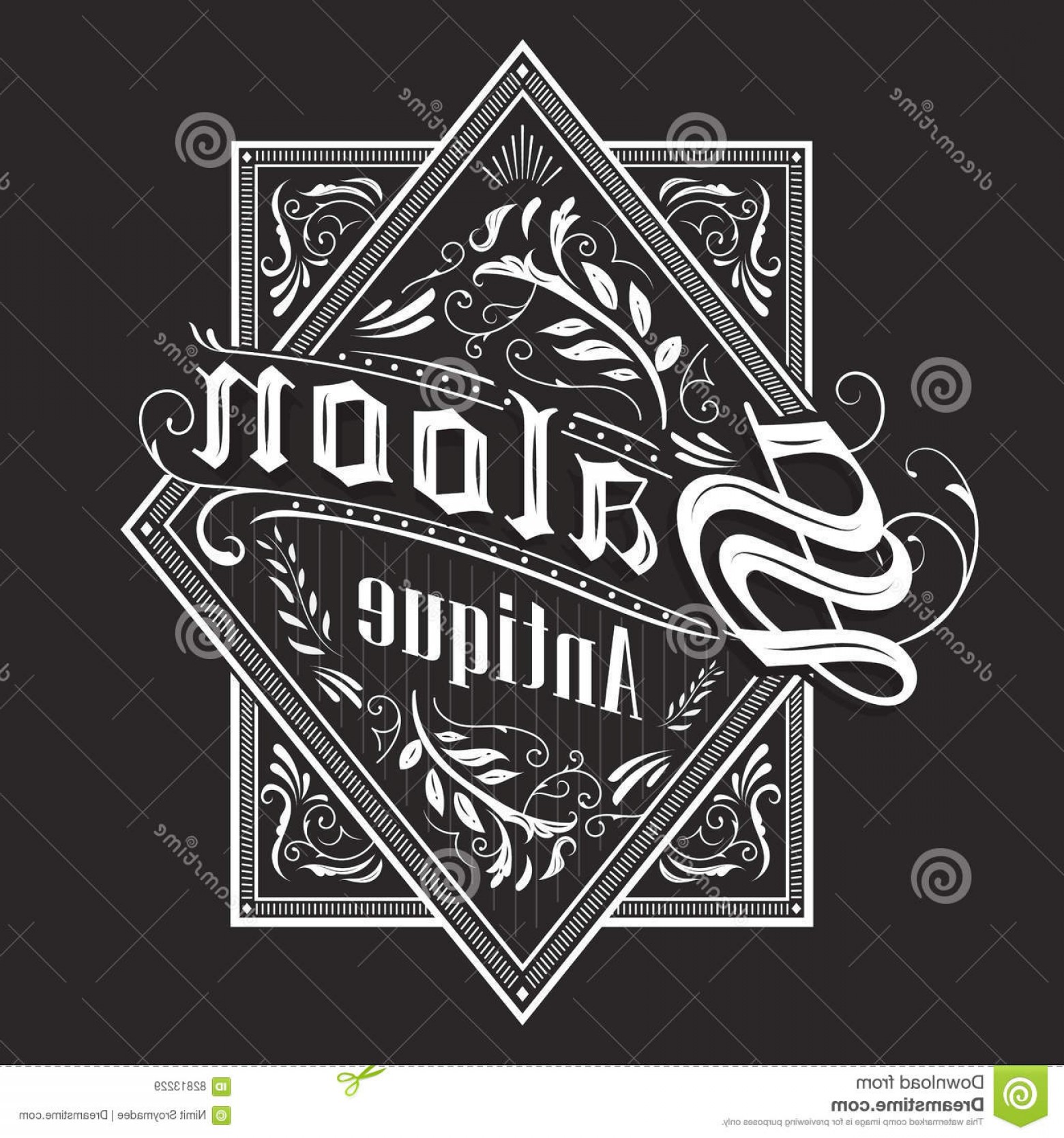 1560x1668 Stock Illustration Vintage Border Western Antique Frame Label Hand