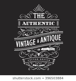 260x280 Vintage Frame Design Western Label Blackboard Typography Border