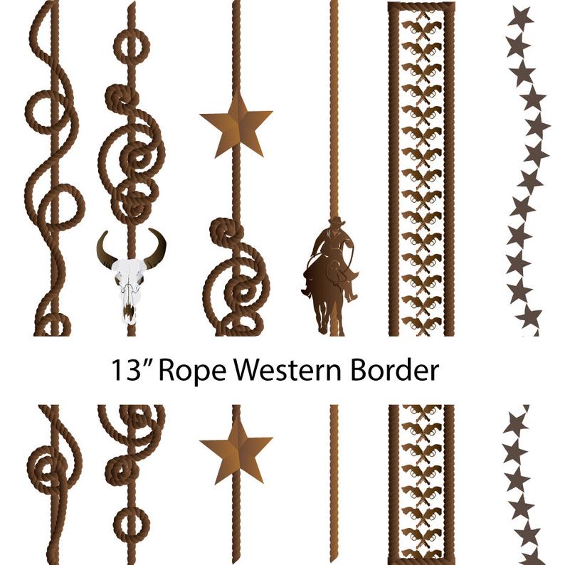 794x794 Western Cowboy Vertical Border Overlay Clipart Graphics High Etsy