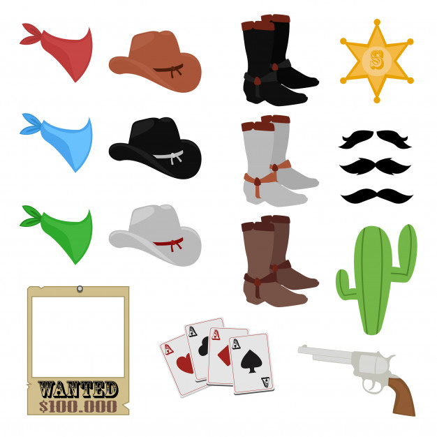 626x626 Far West Cowboy Clip Art Vector Premium Download