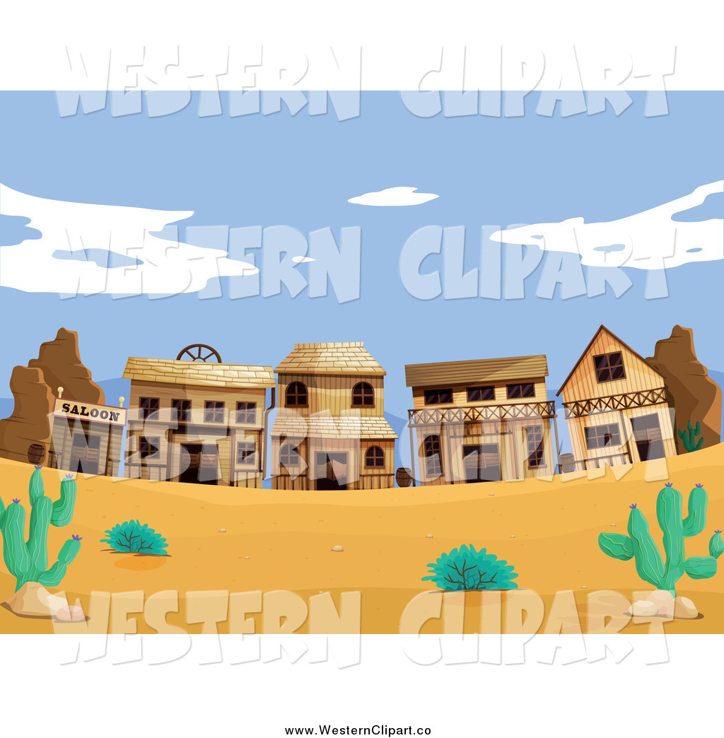 1024x1044 Vector Clip Art Of A Wild West Desert Ghost Town