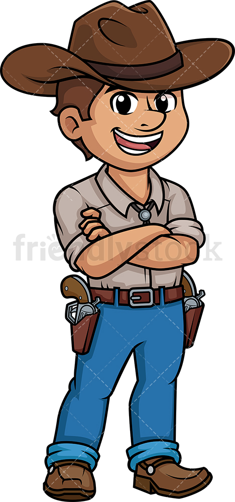468x1000 Wild West Cowboy Cartoon Clipart Vector