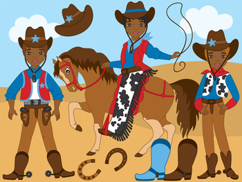 350x263 African American Cowboy Clipart