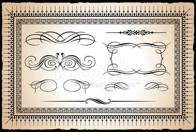 649x440 Western Design Elements Stock Vector