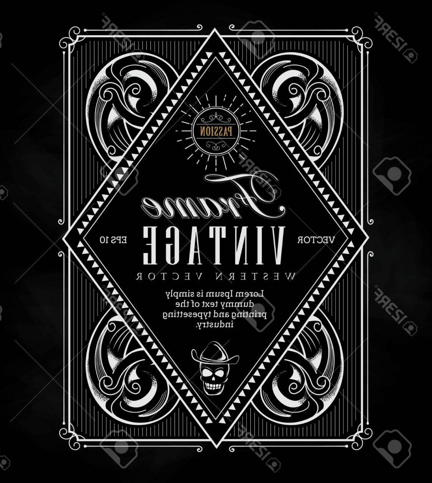 1395x1560 Photostock Vector Vintage Frame Label Border Western Retro