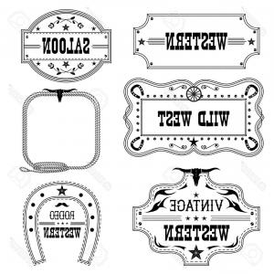 300x300 Photostock Vector Western Vintage Labels Isolated On White