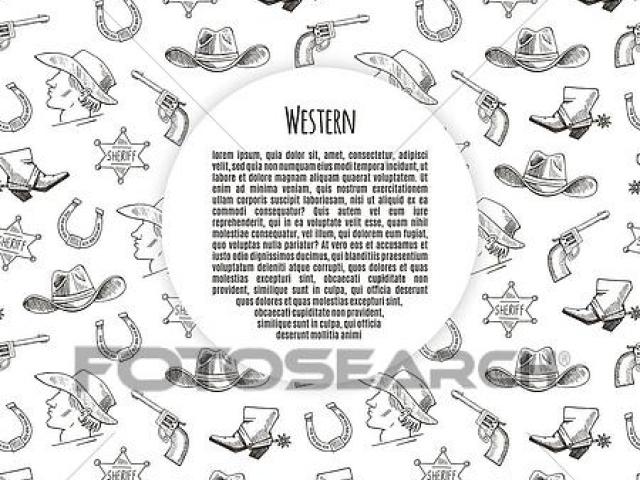 640x480 Vector Frame Clipart Western