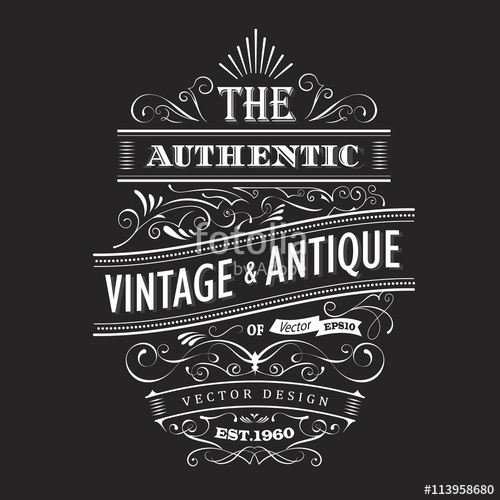 500x500 Vintage Frame Design Western Label Blackboard Typography Border